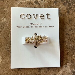 COVET Crystal & Pearl Band Ring